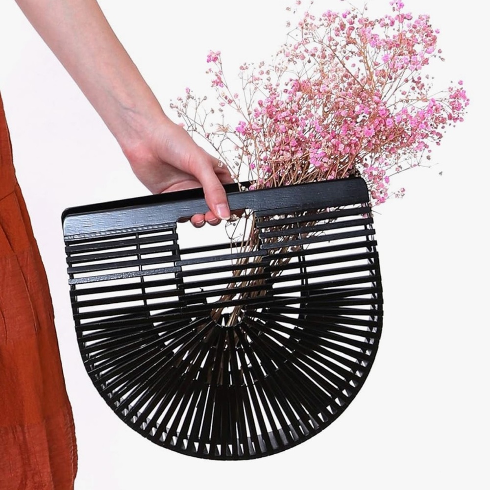 Bamboo Handmade Black Bag